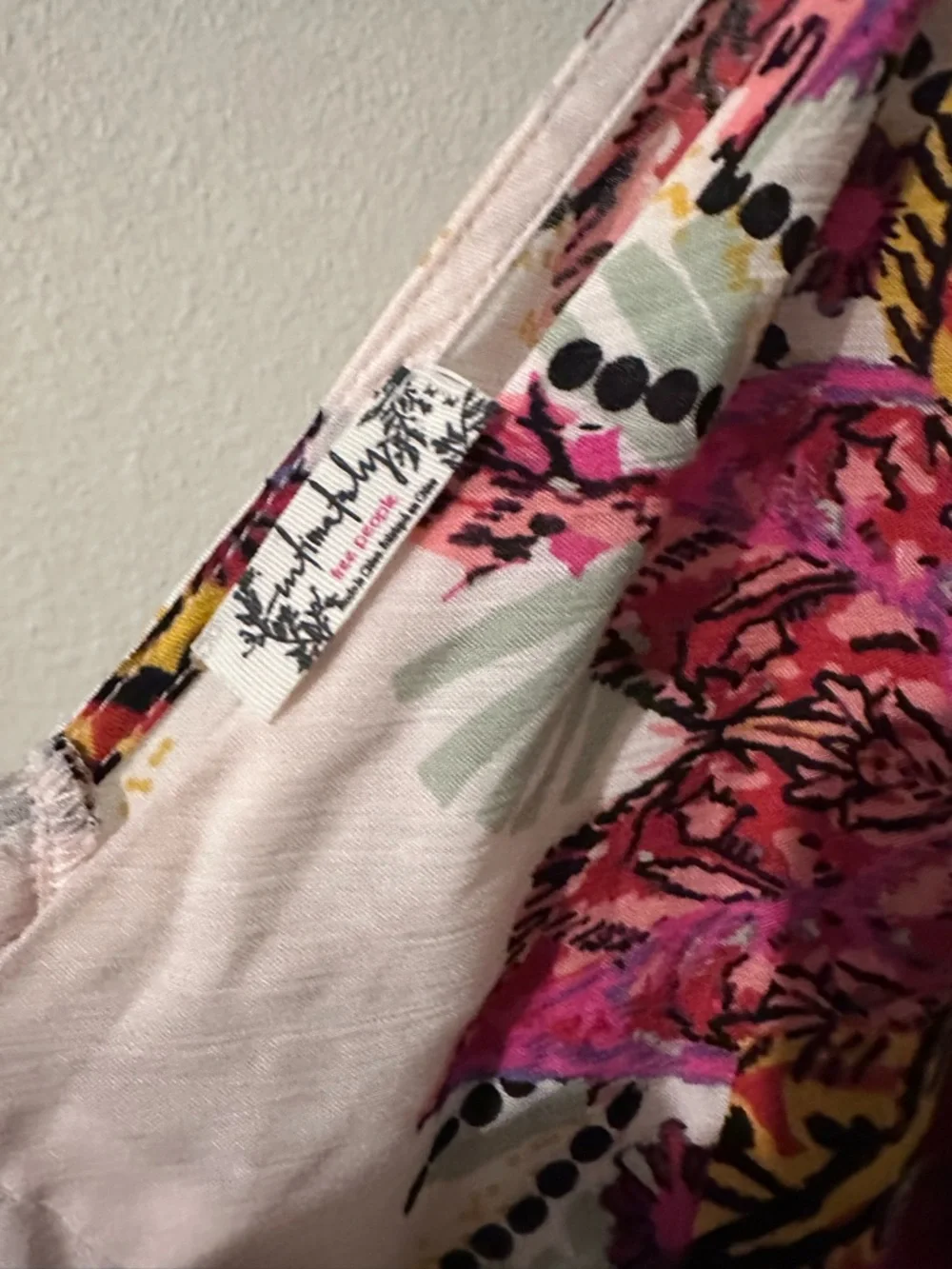 Free people Floral Pink Maxi Slip Dress with Side Slit - Picture 6 of 7